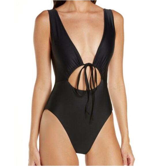 JADE SWIM Swimsuit Size Extra Small Cava One Piece Black NWT Cutout Beach - Picture 2 of 14